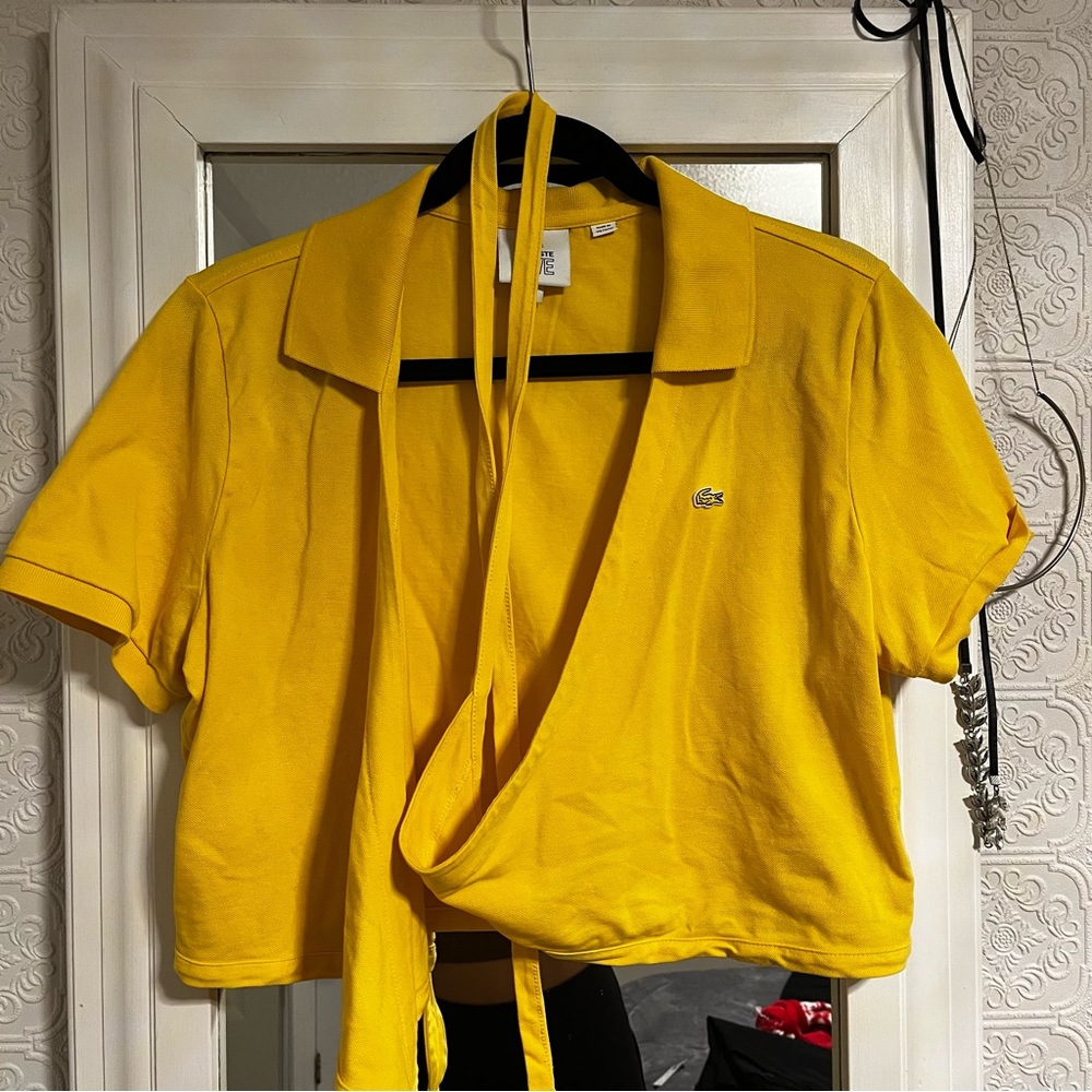 Yellow Lacoste Wrap Top